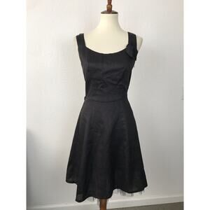 Rinascimento Dress Fit Flare Tank Tulle Linen Black FLAWS